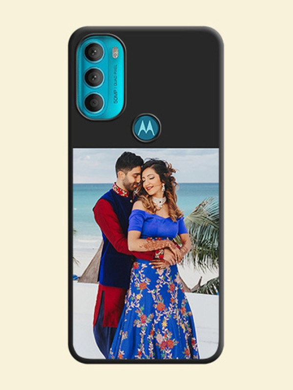 Image Upload With Space Black Color On Custom Soft Matte Mobile Back Cover - Motorola Moto G71 5G