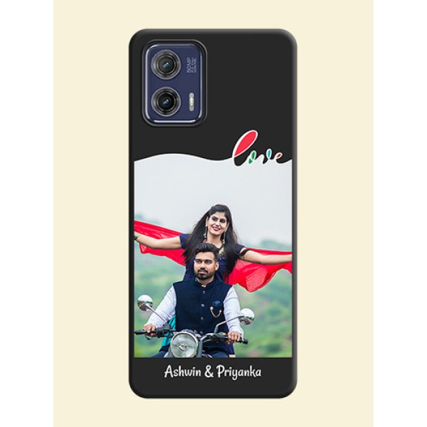 Fall in Love Pattern with Picture on Photo on Space Black Soft Matte Mobile Case - Moto G73 5G Fall in Love Pattern with Picture on Photo on Space Black Soft Matte Mobile Case - Moto G73 5G