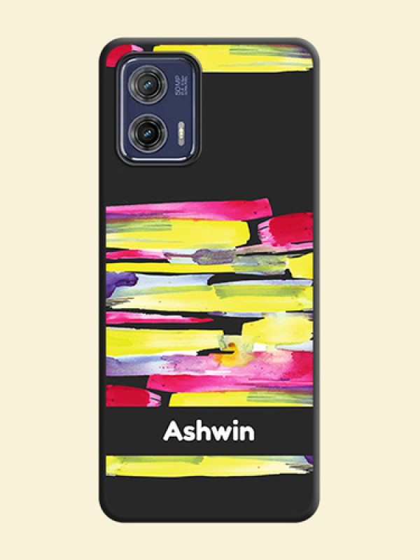 Brush Coloured on Space Black Personalized Soft Matte Phone Covers - Moto G73 5G