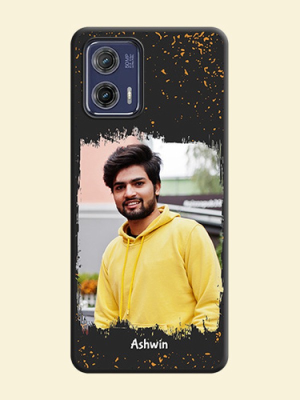 Spray Free Design on Photo on Space Black Soft Matte Phone Cover - Moto G73 5G