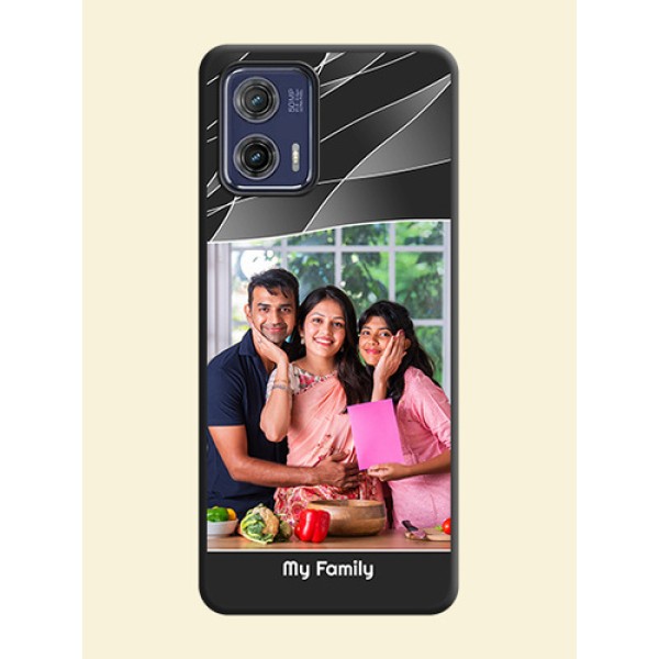 Mixed Wave Lines on Photo on Space Black Soft Matte Mobile Cover - Moto G73 5G Mixed Wave Lines on Photo on Space Black Soft Matte Mobile Cover - Moto G73 5G