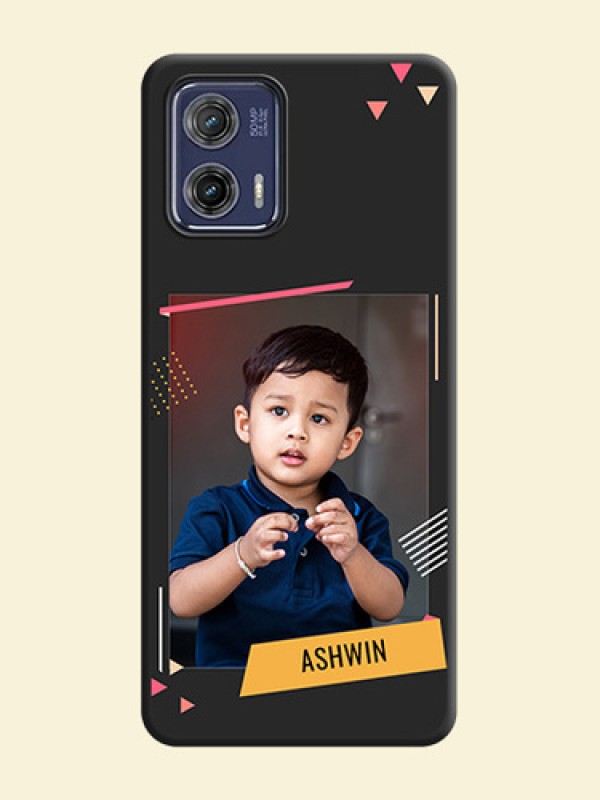 Photo Frame with Triangle Small Dots on Photo on Space Black Soft Matte Back Cover - Moto G73 5G