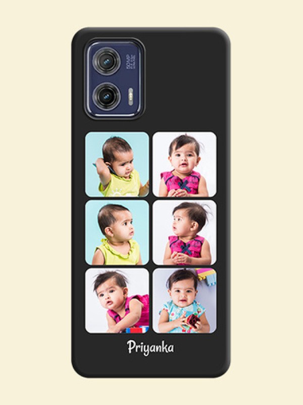 Floral Art with 6 Image Holder on Photo on Space Black Soft Matte Mobile Case - Moto G73 5G