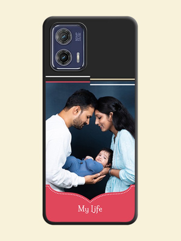 Classic Plain Design with Name on Photo on Space Black Soft Matte Phone Cover - Moto G73 5G