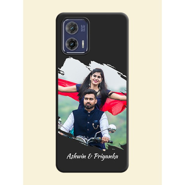 Grunge Brush Strokes on Photo on Space Black Soft Matte Back Cover - Moto G73 5G