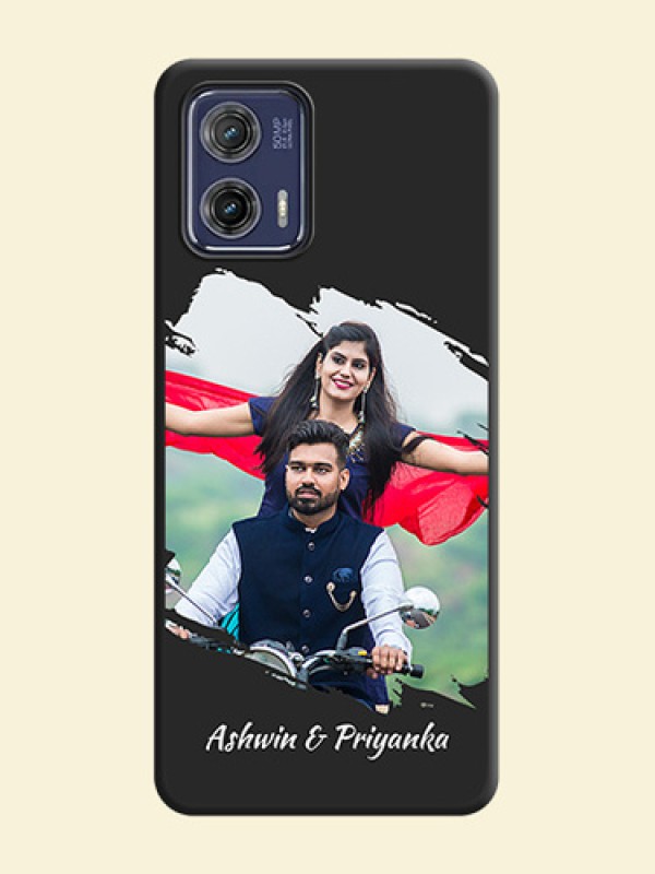 Grunge Brush Strokes on Photo on Space Black Soft Matte Back Cover - Moto G73 5G