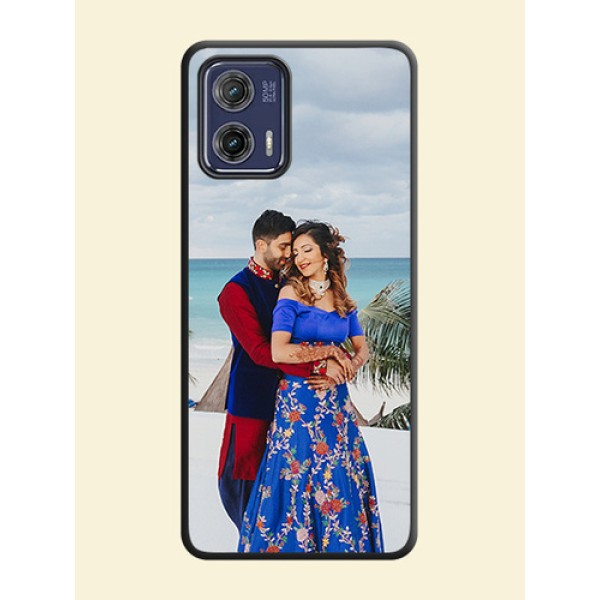 Full Single Pic Upload On Space Black Personalized Soft Matte Phone Covers -Motorola Moto G73 5G Full Single Pic Upload On Space Black Personalized Soft Matte Phone Covers -Motorola Moto G73 5G