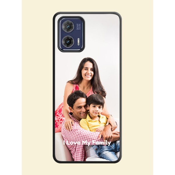 Full Single Pic Upload With Text On Space Black Personalized Soft Matte Phone Covers -Motorola Moto G73 5G Full Single Pic Upload With Text On Space Black Personalized Soft Matte Phone Covers -Motorola Moto G73 5G