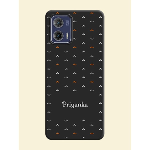 Simple Pattern With Custom Text On Space Black Personalized Soft Matte Phone Covers -Motorola Moto G73 5G Simple Pattern With Custom Text On Space Black Personalized Soft Matte Phone Covers -Motorola Moto G73 5G