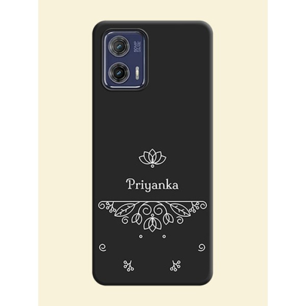 Lotus Garden Custom Text On Space Black Personalized Soft Matte Phone Covers -Motorola Moto G73 5G Lotus Garden Custom Text On Space Black Personalized Soft Matte Phone Covers -Motorola Moto G73 5G