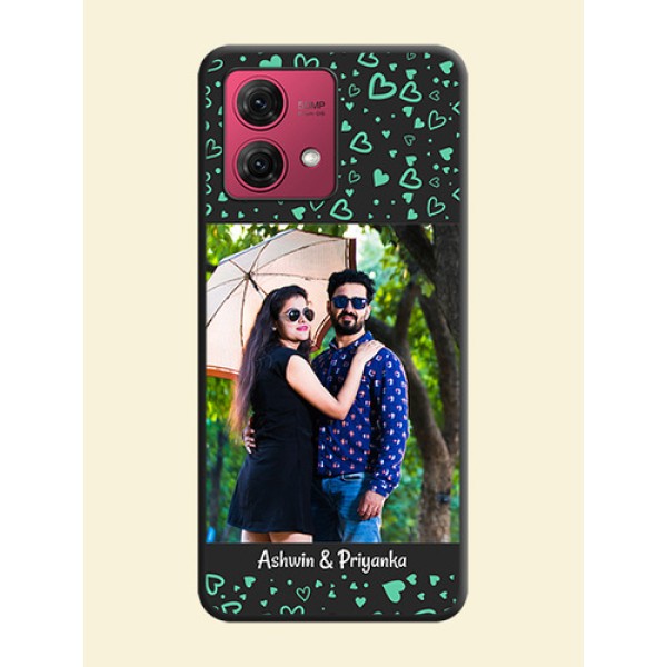 Sea Green Indefinite Love Pattern - Photo on Space Black Soft Matte Mobile Cover - Motorola Moto G84 5G Sea Green Indefinite Love Pattern - Photo on Space Black Soft Matte Mobile Cover - Motorola Moto G84 5G
