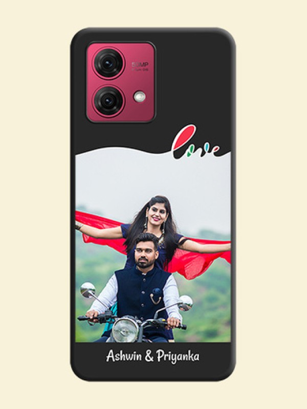 Fall in Love Pattern with Picture - Photo on Space Black Soft Matte Mobile Case - Motorola Moto G84 5G
