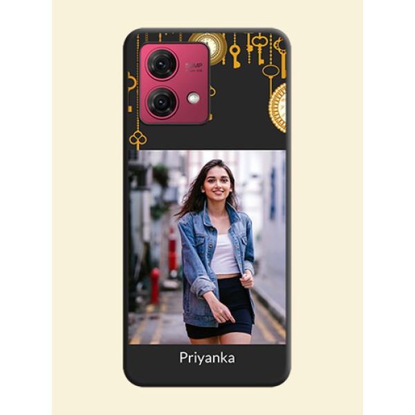 Decorative Design with Text on Space Black Custom Soft Matte Back Cover - Motorola Moto G84 5G Decorative Design with Text on Space Black Custom Soft Matte Back Cover - Motorola Moto G84 5G