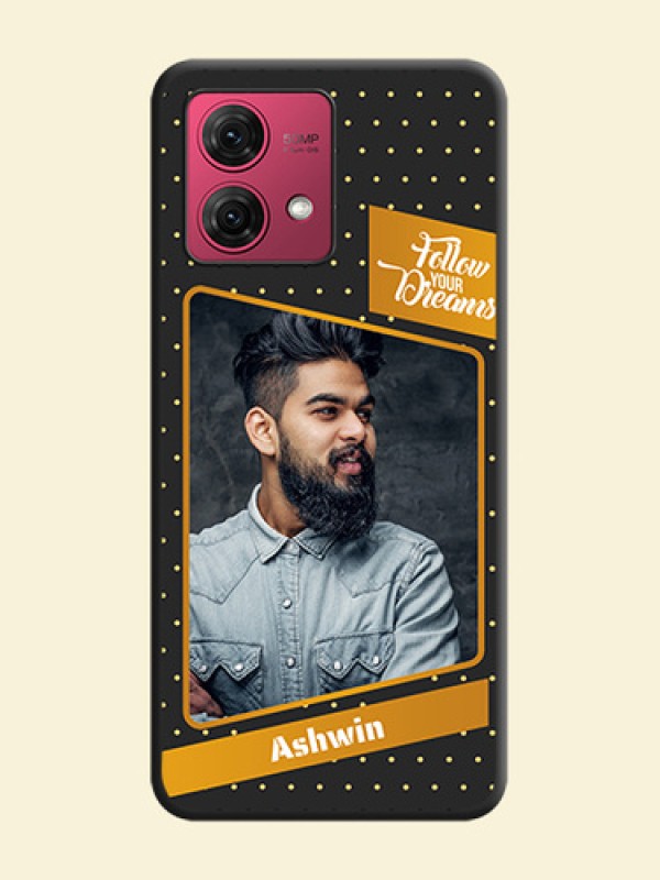 Follow Your Dreams with White Dots on Space Black Custom Soft Matte Phone Cases - Motorola Moto G84 5G