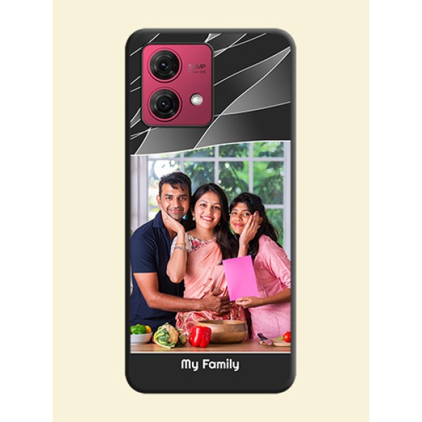 Mixed Wave Lines - Photo on Space Black Soft Matte Mobile Cover - Motorola Moto G84 5G Mixed Wave Lines - Photo on Space Black Soft Matte Mobile Cover - Motorola Moto G84 5G