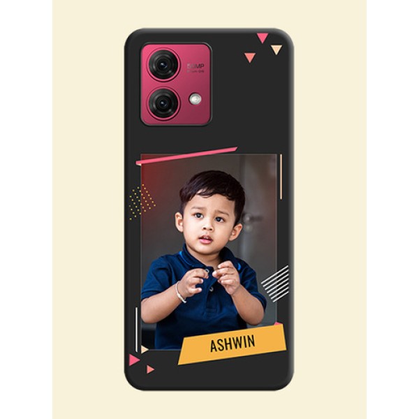 Photo Frame with Triangle Small Dots - Photo on Space Black Soft Matte Back Cover - Motorola Moto G84 5G Photo Frame with Triangle Small Dots - Photo on Space Black Soft Matte Back Cover - Motorola Moto G84 5G