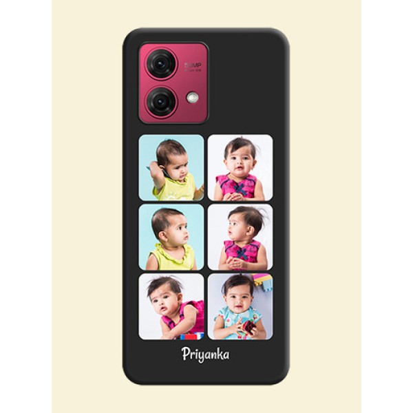 Floral Art with 6 Image Holder - Photo on Space Black Soft Matte Mobile Case - Motorola Moto G84 5G Floral Art with 6 Image Holder - Photo on Space Black Soft Matte Mobile Case - Motorola Moto G84 5G