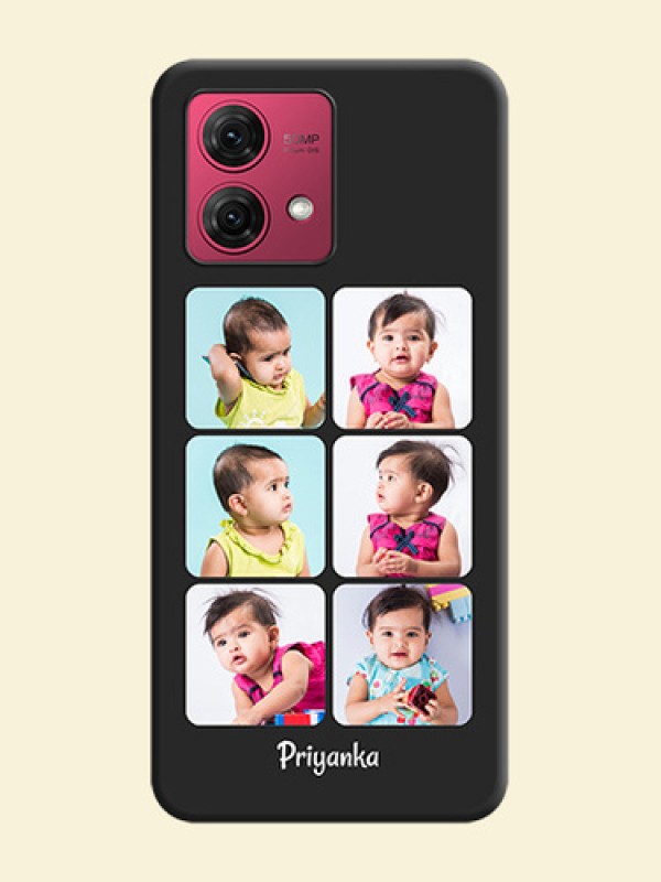 Floral Art with 6 Image Holder - Photo on Space Black Soft Matte Mobile Case - Motorola Moto G84 5G