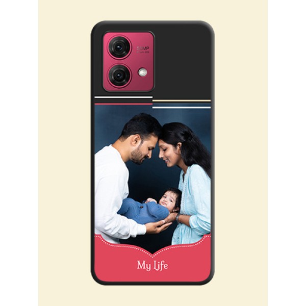 Classic Plain Design with Name - Photo on Space Black Soft Matte Phone Cover - Motorola Moto G84 5G