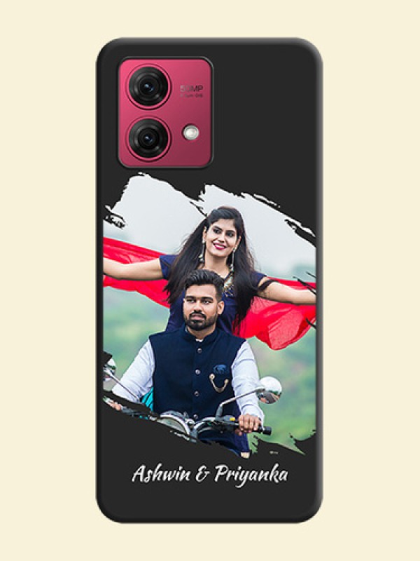 Grunge Brush Strokes - Photo on Space Black Soft Matte Back Cover - Motorola Moto G84 5G