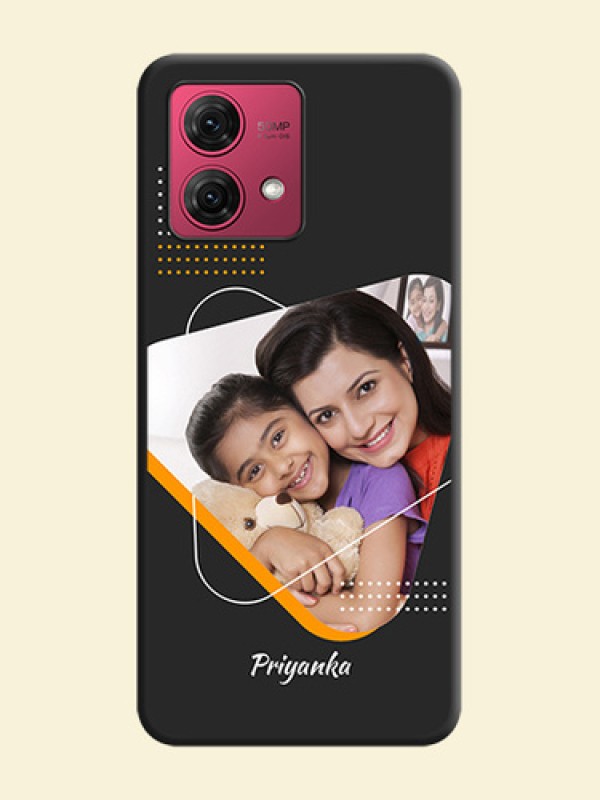 Yellow Triangle - Photo on Space Black Soft Matte Phone Cover - Motorola Moto G84 5G