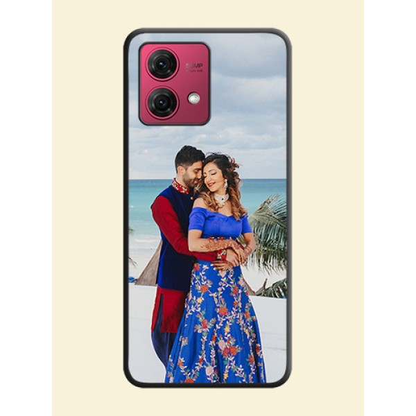 Full Single Pic Upload On Space Black Personalized Soft Matte Phone Covers - Motorola Moto G84 5G Full Single Pic Upload On Space Black Personalized Soft Matte Phone Covers - Motorola Moto G84 5G