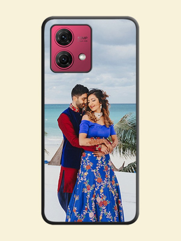 Full Single Pic Upload On Space Black Personalized Soft Matte Phone Covers - Motorola Moto G84 5G