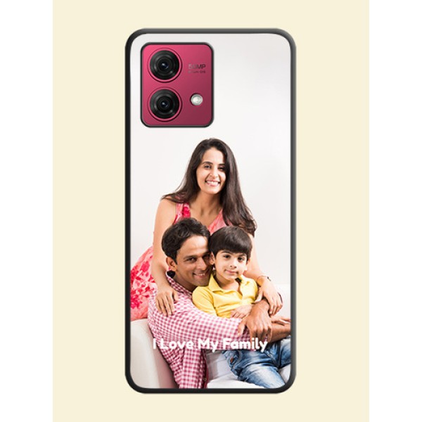 Full Single Pic Upload With Text On Space Black Personalized Soft Matte Phone Covers - Motorola Moto G84 5G Full Single Pic Upload With Text On Space Black Personalized Soft Matte Phone Covers - Motorola Moto G84 5G