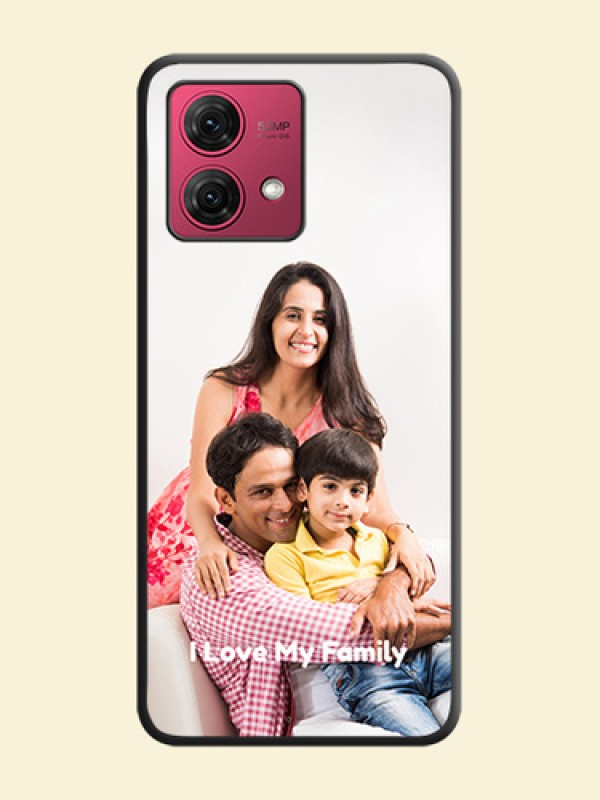 Full Single Pic Upload With Text On Space Black Personalized Soft Matte Phone Covers - Motorola Moto G84 5G