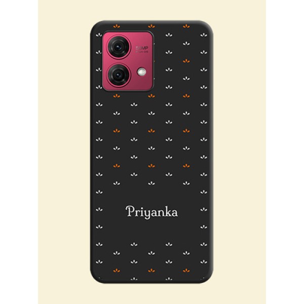 Simple Pattern With Custom Text On Space Black Personalized Soft Matte Phone Covers - Motorola Moto G84 5G Simple Pattern With Custom Text On Space Black Personalized Soft Matte Phone Covers - Motorola Moto G84 5G