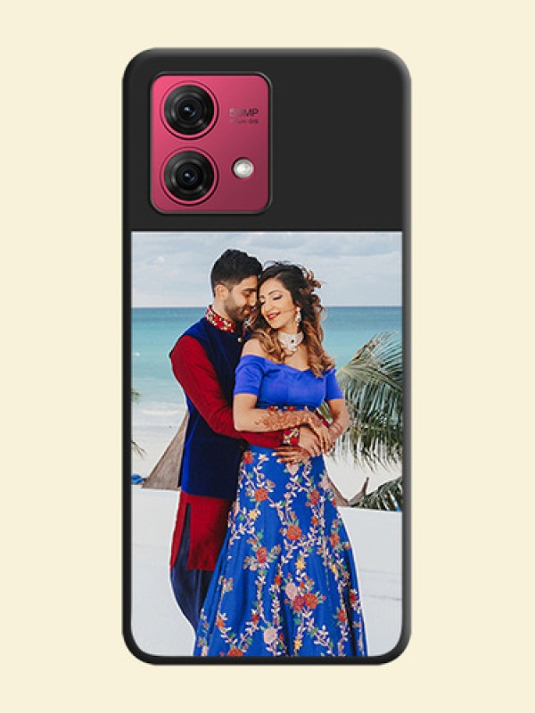 Image Upload With Space Black Color On Custom Soft Matte Mobile Back Cover - Motorola Moto G84 5G