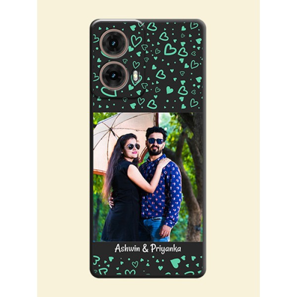 Sea Green Indefinite Love Pattern on Photo On Space Black Custom Soft Matte Mobile Back Cover - Motorola Moto G85 5G