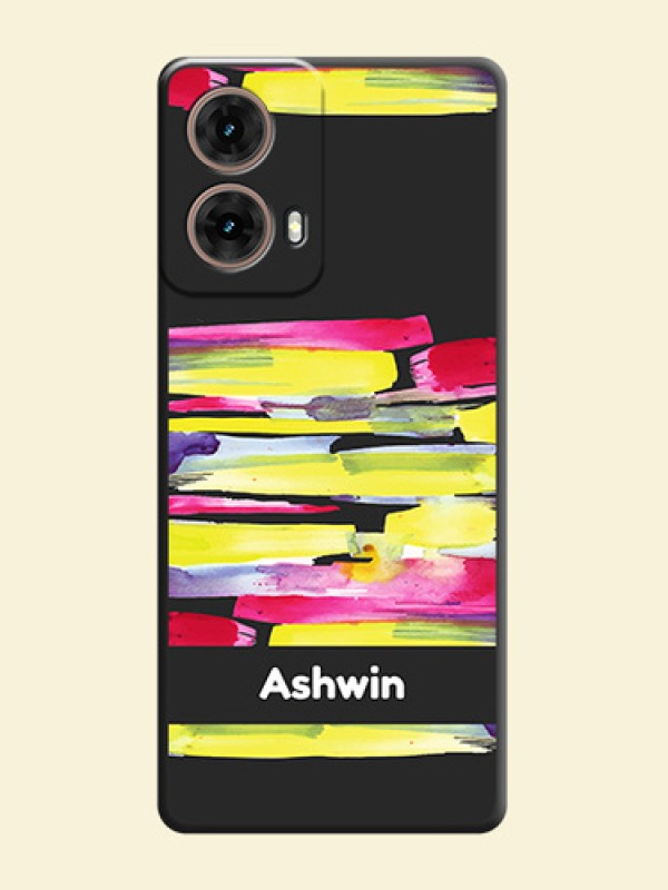 Brush Coloured On Space Black Custom Soft Matte Mobile Back Cover - Motorola Moto G85 5G
