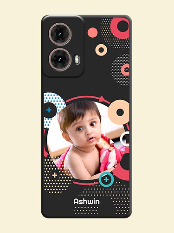 Multicoloured Round Image On Space Black Custom Soft Matte Mobile Back Cover - Motorola Moto G85 5G