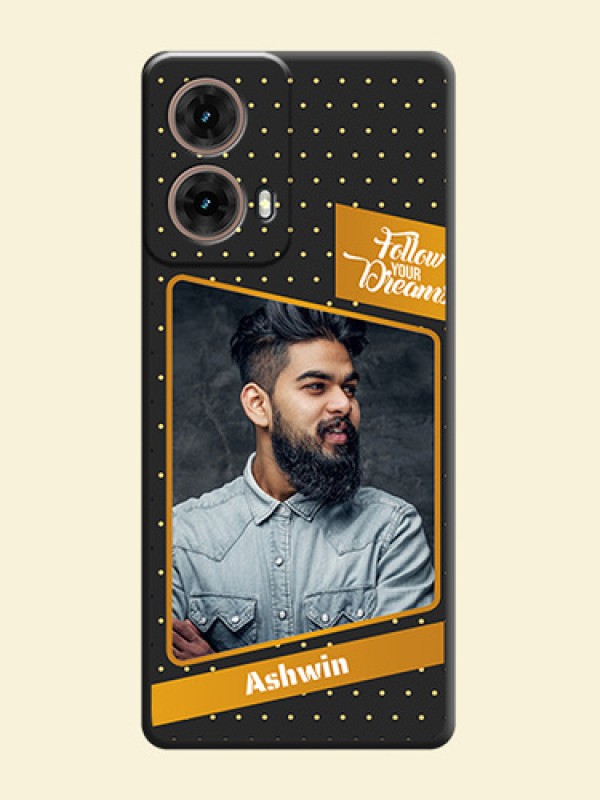 Follow Your Dreams with White Dots On Space Black Custom Soft Matte Mobile Back Cover - Motorola Moto G85 5G