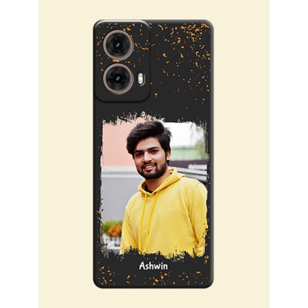 Spray Free Design on Photo On Space Black Custom Soft Matte Mobile Back Cover - Motorola Moto G85 5G