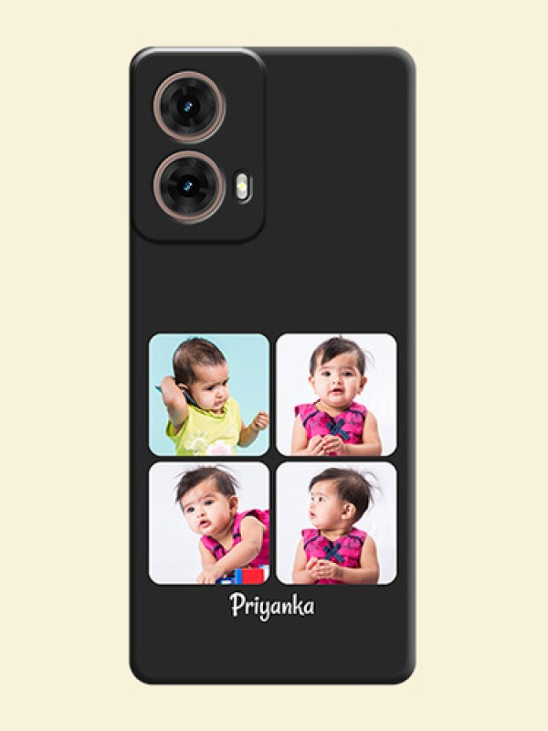 Floral Art with 6 Image Holder on Photo On Space Black Custom Soft Matte Mobile Back Cover - Motorola Moto G85 5G