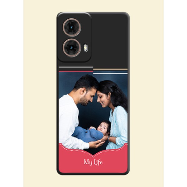 Classic Plain Design with Name On Space Black Custom Soft Matte Mobile Back Cover - Motorola Moto G85 5G Classic Plain Design with Name On Space Black Custom Soft Matte Mobile Back Cover - Motorola Moto G85 5G