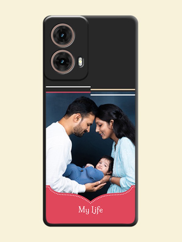 Classic Plain Design with Name On Space Black Custom Soft Matte Mobile Back Cover - Motorola Moto G85 5G
