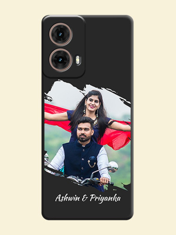 Grunge Brush Strokes on Photo On Space Black Custom Soft Matte Mobile Back Cover - Motorola Moto G85 5G