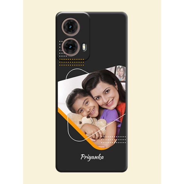 Yellow Triangle on Photo On Space Black Custom Soft Matte Mobile Back Cover - Motorola Moto G85 5G