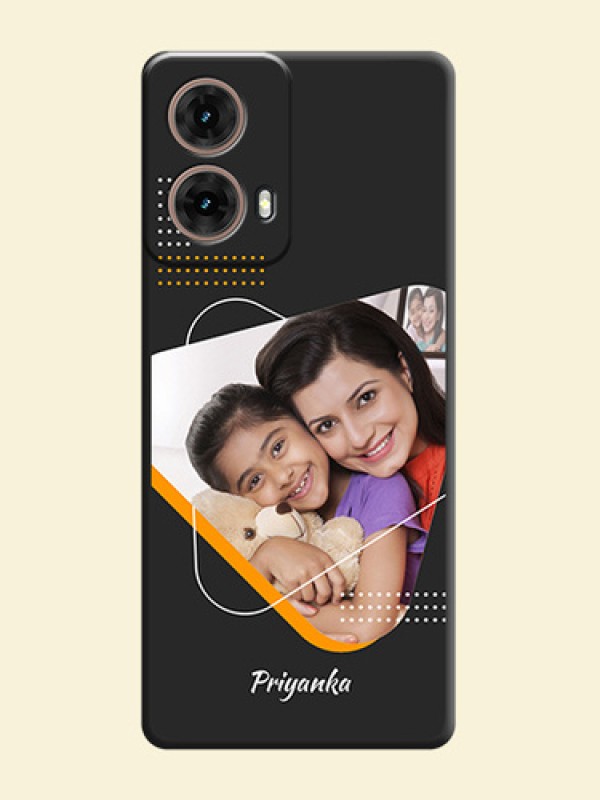 Yellow Triangle on Photo On Space Black Custom Soft Matte Mobile Back Cover - Motorola Moto G85 5G