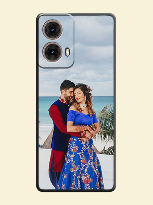 Full Single Pic Upload On Space Black Custom Soft Matte Mobile Back Cover - Motorola Moto G85 5G