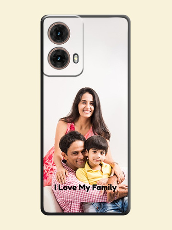 Full Single Pic Upload With Text On Space Black Custom Soft Matte Mobile Back Cover - Motorola Moto G85 5G