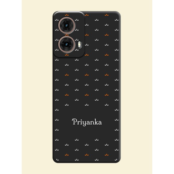Simple Pattern With Custom Text On Space Black Custom Soft Matte Mobile Back Cover - Motorola Moto G85 5G Simple Pattern With Custom Text On Space Black Custom Soft Matte Mobile Back Cover - Motorola Moto G85 5G