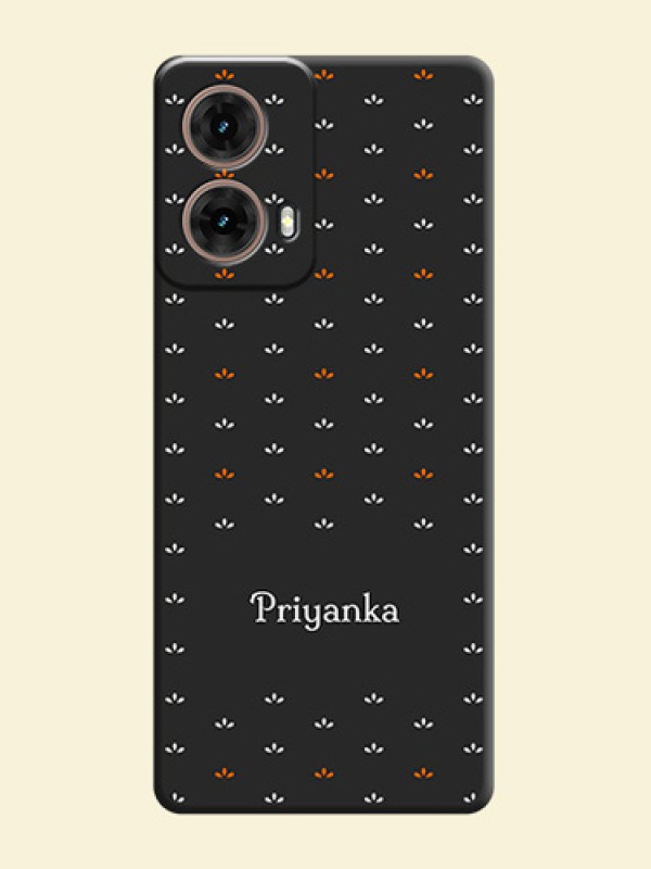 Simple Pattern With Custom Text On Space Black Custom Soft Matte Mobile Back Cover - Motorola Moto G85 5G