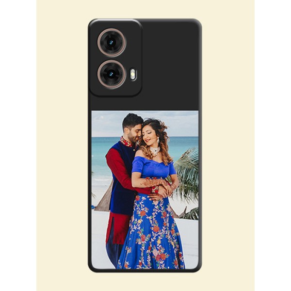 Image Upload With Space Black Color On Custom Soft Matte Mobile Back Cover - Motorola Moto G85 5G Image Upload With Space Black Color On Custom Soft Matte Mobile Back Cover - Motorola Moto G85 5G