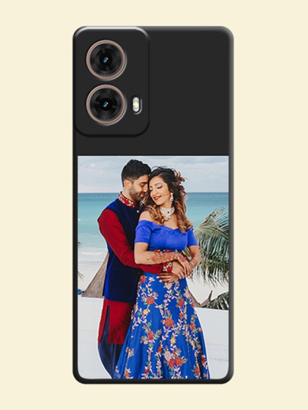 Image Upload With Space Black Color On Custom Soft Matte Mobile Back Cover - Motorola Moto G85 5G