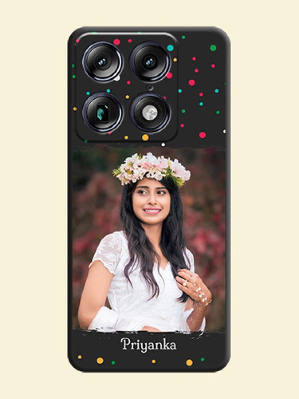 Multicolor Dotted Pattern with Text On Space Black Custom Soft Matte Mobile Back Cover - Motorola Signature 5G