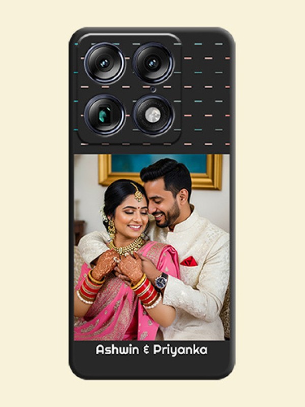 Line Pattern Design with Text On Space Black Custom Soft Matte Mobile Back Cover - Motorola Signature 5G
